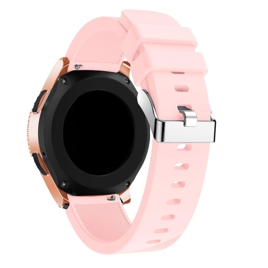 20mm Twill Texture Silicone Watchband Strap - Rozā - silikona siksniņas (jostas) priekš pulksteņiem