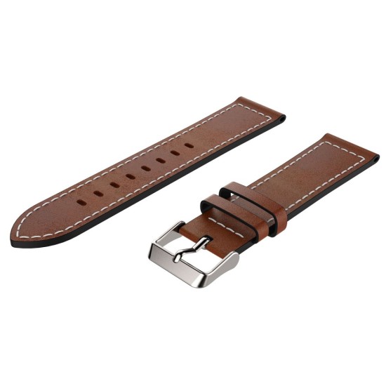 22mm Genuine Leather Watch Strap - Gaiši Brūns - dabīgas ādas siksniņas (jostas) priekš pulksteņiem