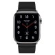 Genuine Leather Watch Wrist Bracelet для Apple Watch 42 / 44 / 45 mm / Ultra 49 mm - Чёрный - ремешок для часов из натуральной кожи
