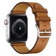 Genuine Leather Watch Wrist Bracelet priekš Apple Watch 42 / 44 / 45 mm / Ultra 49 mm - Brūns - dabīgas ādas siksniņas (jostas) priekš pulksteņiem