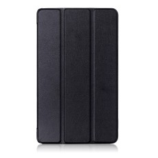 Tri-fold Stand PU Smart Auto Wake/Sleep Leather Case priekš Lenovo Tab 4 8.0 TB-8504 - Melns - sāniski atverams maciņš ar stendu