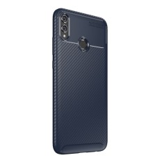 Beetle Series Carbon Fiber TPU Protection Phone Cover priekš Huawei Honor 8X - Zils - triecienizturīgs silikona aizmugures apvalks (bampers, vāciņš, slim TPU silicone case shell cover, bumper)