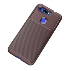 Beetle Series Carbon Fiber TPU Protection Phone Cover priekš Huawei Honor View 20 - Brūns - triecienizturīgs silikona aizmugures apvalks (bampers, vāciņš, slim TPU silicone case shell cover, bumper)