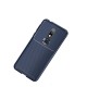 Beetle Series Carbon Fiber TPU Protection Phone Cover priekš Nokia 7.1 (2018) - Zils - triecienizturīgs silikona aizmugures apvalks (bampers, vāciņš, slim TPU silicone case shell cover, bumper)