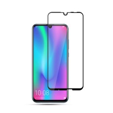 AMORUS Full Glue Silk Printing Tempered Glass Full Screen Protector priekš Huawei P Smart (2019) / Honor 10 Lite - Melns - Ekrāna Aizsargstikls / Bruņota Stikla Aizsargplēve (Full screen size curved)