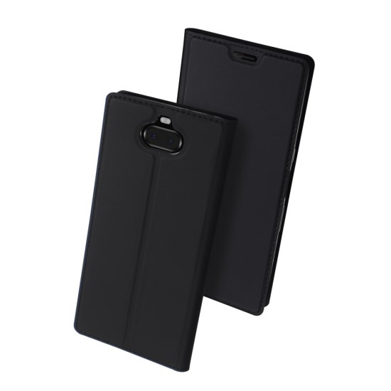 Dux Ducis Skin Pro series priekš Sony Xperia 10 I4113 / I4193 - Tumši Pelēks - sāniski atverams maciņš ar magnētu un stendu (ādas maks, grāmatiņa, leather book wallet case cover stand)