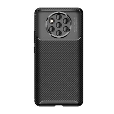 Carbon Fiber Texture Shockproof TPU Phone Cover priekš Nokia 9 PureView - Melns - Triecienizturīgs silikona aizmugures apvalks (bampers, vāciņš, slim TPU silicone case shell cover, bumper)