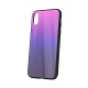 Aurora Glass Back Case priekš Apple iPhone XR - Rozā / Melns - silikona un stikla aizmugures apvalks (bampers, vāciņš, TPU back cover, bumper shell)