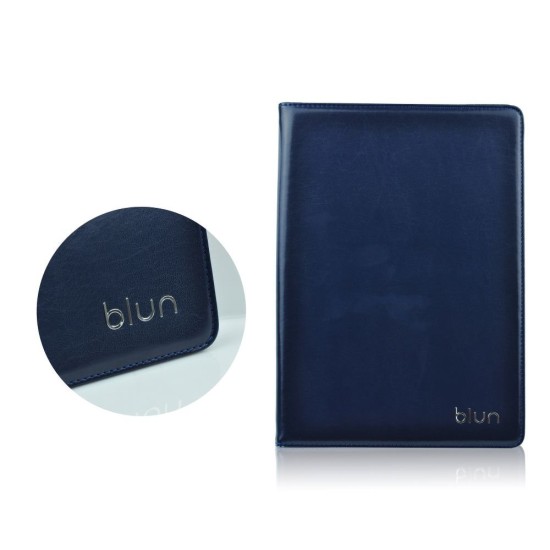 Blun Universal Book Case Stand Cover priekš 10 inch Tablet PC - Tumši Zils - Universāls sāniski atverams maks planšetdatoriem ar stendu (ādas grāmatiņa, leather book wallet case cover stand)
