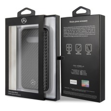 Mercedes Benz Carbon Hardcase MEHCS10LSRCFBK priekš Samsung Galaxy S10e / S10e EE G970 - Melns - karbona apvalks (bampers, vāciņš, slim cover, bumper)