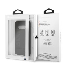 BMW Leather Hardcase BMHCS10LLLSB priekš Samsung Galaxy S10e / S10e EE S970 - Melns - ādas apvalks (bampers, vāciņš, leather case cover, bumper)