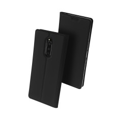 Dux Ducis Skin Pro series priekš Sony Xperia 1 J9110 - Melns - sāniski atverams maciņš ar magnētu un stendu (ādas maks, grāmatiņa, leather book wallet case cover stand)