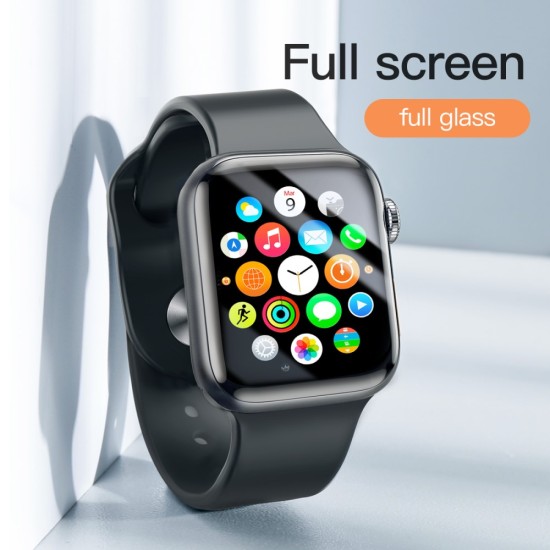 Baseus 0.23mm 9H Full Size Curved PET Tempered Glass protector для Apple Watch Series 1 / 2 / 3 (42mm) - Чёрное - Защитное стекло / Бронированое / Закалённое антиударное (Full screen size curved)