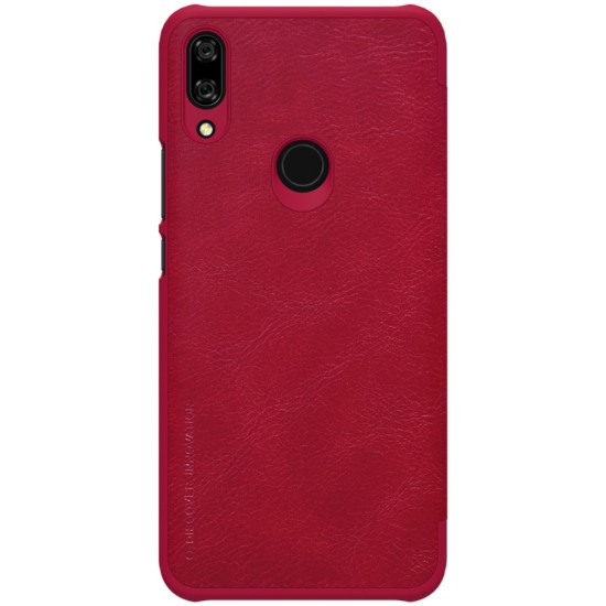 NILLKIN Qin Series Leather Case priekš Huawei P Smart Z / Honor 9X - Sarkans - sāniski atverams maciņš (ādas maks, grāmatiņa, leather book wallet case cover)