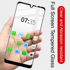 IMAK HD Full Coverage Tempered Glass Screen Protector priekš LG Q60 / K50 - Melns - Ekrāna Aizsargstikls / Bruņota Stikla Aizsargplēve (Full screen size curved)