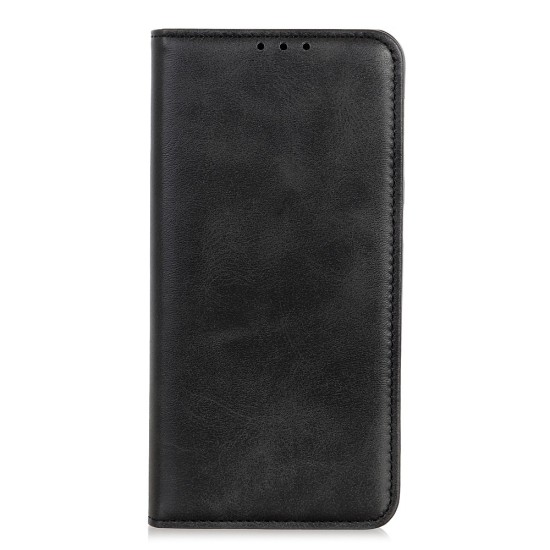 Auto-absorbed Split Leather Protection Card Holder Case priekš LG G8s ThinQ G810 - Melns - sāniski atverams maciņš ar stendu (ādas maks, grāmatiņa, leather book wallet case cover stand)