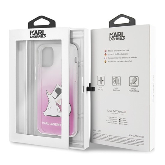 Karl Lagerfeld Choupette Fun series Back Case KLHCN65CFNRCPI priekš Apple iPhone 11 Pro Max - Rozā - silikona aizmugures apvalks / maciņš