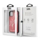 Karl Lagerfeld Glitter Karl Signature series Back Case KLHCN65DLKSRE priekš Apple iPhone 11 Pro Max - Sarkans - silikona un stikla aizmugures apvalks / maciņš