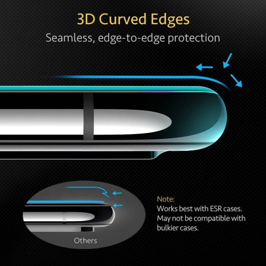 ESR 5D Full Coverage Full Glue (with Frame) Tempered Glass protector priekš Apple iPhone 11 Pro / XS / X - Melns - Ekrāna Aizsargstikls / Bruņota Stikla Aizsargplēve