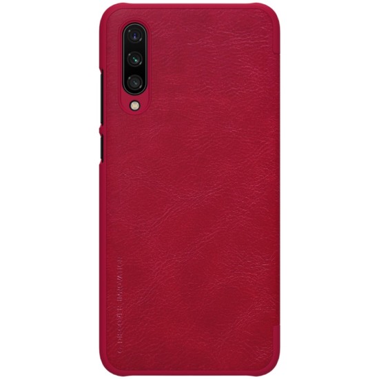 NILLKIN Qin Series Card Holder Leather Flip Case priekš Xiaomi Mi A3 - Sarkans - sāniski atverams maciņš (ādas maks, grāmatiņa, leather book wallet case cover)