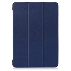 Tri-fold Stand PU Smart Auto Wake/Sleep Leather Case priekš Lenovo Tab E10 X104 - Tumši Zils - sāniski atverams maciņš ar stendu