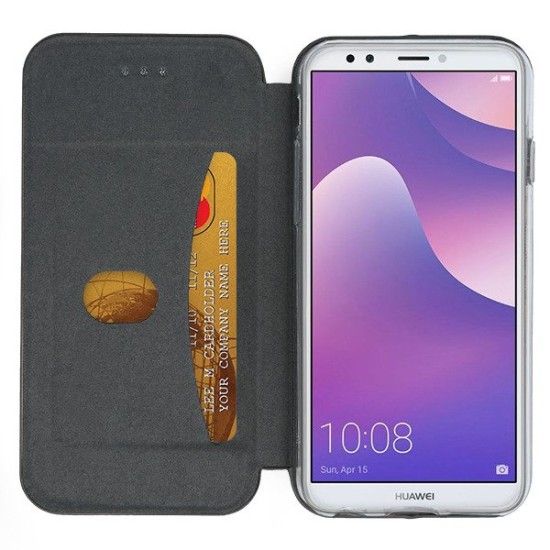 Forcell Elegance book case priekš Xiaomi Redmi 8A - Melns - sāniski atverams maciņš ar stendu (ādas maks, grāmatiņa, leather book wallet case cover stand)