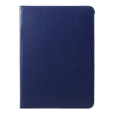 360 Rotary Litchi Grain Leather Cover w/ Stand priekš Apple iPad Pro 11 (2018) / Air 4 (2020) / Air 5 (2022) / Air 11 (2024 / 2025) - Tumši Zils - sāniski atverams maciņš ar stendu