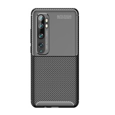 Beetle Series Carbon Fiber TPU Protection Phone Cover priekš Xiaomi Mi Note 10 / Note 10 Pro - Melns - triecienizturīgs silikona aizmugures apvalks (bampers, vāciņš, slim TPU silicone case shell cover, bumper)