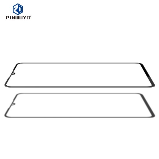 PINWUYO HD Full Coverage Tempered Glass Screen Protector priekš Xiaomi Mi A3 - Melns - Ekrāna Aizsargstikls / Bruņota Stikla Aizsargplēve (Full screen size curved)