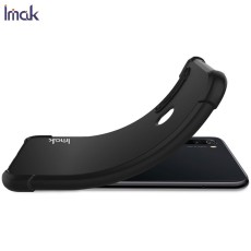 IMAK Silky Airbag Shockproof TPU Casing / Screen Film Protector priekš Nokia 6.2 / 7.2 - Melns - triecienizturīgs silikona aizmugures apvalks ar aizsargplēvi