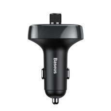 Baseus S-09 Car Kit HandsFree FM Transmitter ar Bluetooth V4.2 EDR 12/24V 2xUSB 3.4A - Melns - USB FM Transmiteris un auto lādētājs, MP3 Audio atskaņotājs, automašinas bezvadu brīvroku sistēma