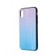 Aurora Glass Back Case priekš Samsung Galaxy A10 A105 - Zils / Rozā - silikona un stikla aizmugures apvalks (bampers, vāciņš, TPU back cover, bumper shell)