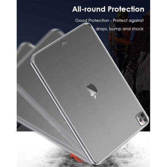 Flexible Clear TPU Tablet Cover Case priekš Apple iPad Pro 12.9 (2020 / 2021 / 2022) - Caurspīdīgs - silikona aizmugures apvalks / bampers