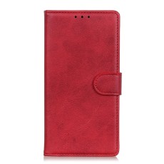 Matte Skin PU Leather Wallet Stand Book Case priekš LG K40s X430 - Sarkans - sāniski atverams maciņš ar stendu