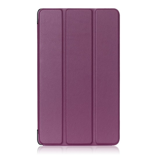 Tri-fold Stand PU Smart Auto Wake/Sleep Leather Case priekš Lenovo Tab 4 8.0 TB-8504 - Violets - sāniski atverams maciņš ar stendu