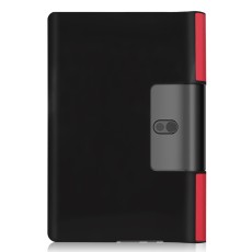 PU Leather Stand Case priekš Lenovo Yoga Smart Tab 10.1 X705 - Sarkans - sāniski atverams mākslīgas ādas maciņš ar stendu