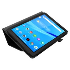 Litchi Texture PU Leather Tablet Case priekš Lenovo Tab M8 TB-8505 / TB-8506 3rd Gen - Melns - sāniski atverams mākslīgas ādas maciņš ar stendu