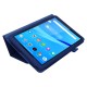 Litchi Texture PU Leather Tablet Case priekš Lenovo Tab M8 TB-8505 / TB-8506 3rd Gen - Tumši Zils - sāniski atverams mākslīgas ādas maciņš ar stendu