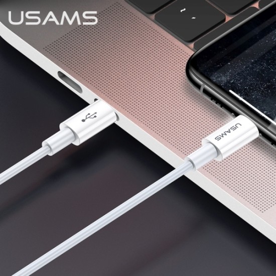 Usams 1.2M U44 PD 60W Type-C to Type-C cable - Balts - USB-C lādēšanas un datu kabelis / vads