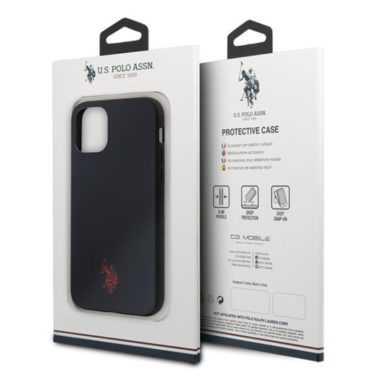 U.S. Polo Assn. Polo Type Collection series USHCN58PUNV priekš Apple iPhone 11 Pro - Tumši Zils - silikona aizmugures apvalks / bampers-vāciņš