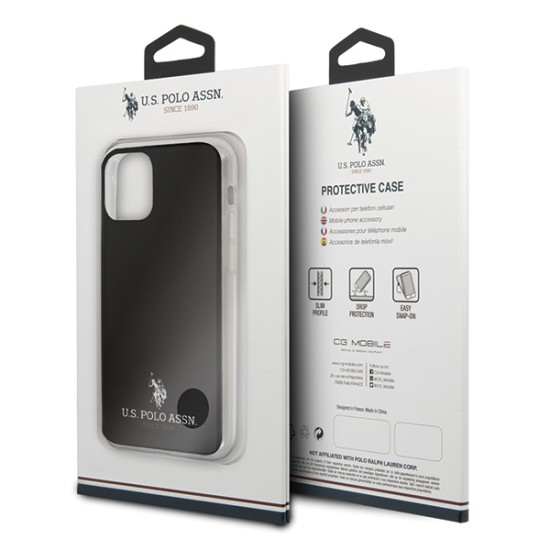 U.S. Polo Assn. Shiny Collection series USHCN58TPUBK priekš Apple iPhone 11 Pro - Melns - silikona aizmugures apvalks / bampers-vāciņš
