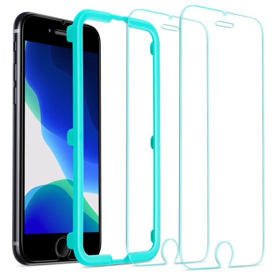 ESR 2gab. (with Frame) Tempered Glass protector priekš Apple iPhone 7 / 8 / SE2 (2020) / SE3 (2022) - Ekrāna Aizsargstikls / Bruņota Stikla Aizsargplēve