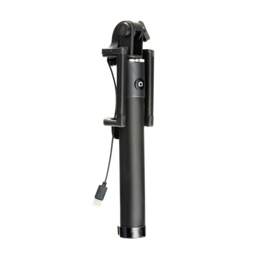 Blun Lightning jack Selfie Stick for iPhone - Melns - Selfie monopod Teleskopisks Universāla stiprinājuma statīvs