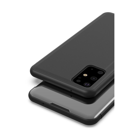 Smart Clear View Book Case priekš Samsung Galaxy A21s A217 - Melns - sāniski atverams grāmatveida maciņš ar stendu