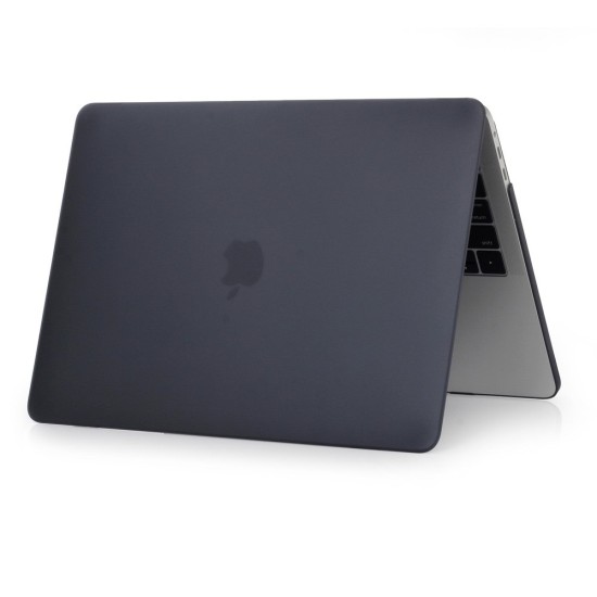 Matte Plastic Protective Case для Apple MacBook Air 13-inch (2018 / 2019) A1932; (2020) A2179; M1 (2020) A2337 - Чёрный - матовая пластиковая накладка / чехол с обеих сторон