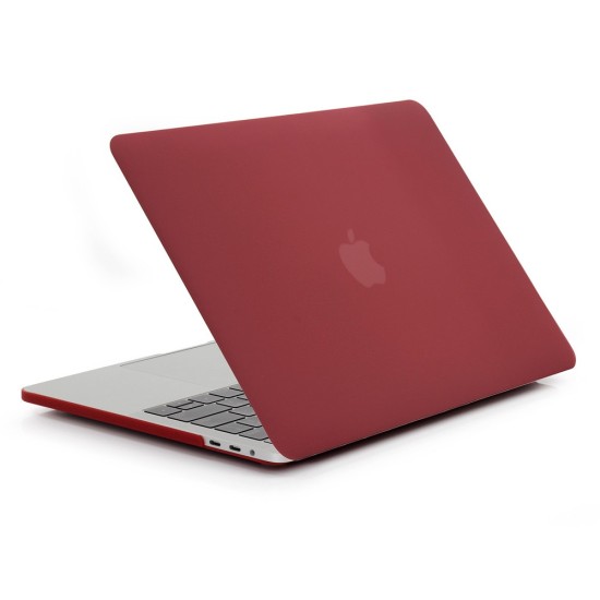 Matte Plastic Protective Case priekš Apple MacBook Pro 13-inch (2016 - 2022) A1706 / A1708 / A1989 / A2159 / A2251 / A2289 / A2338 - Bordo - matēts plastikas no abām pusēm apvalks / maciņš