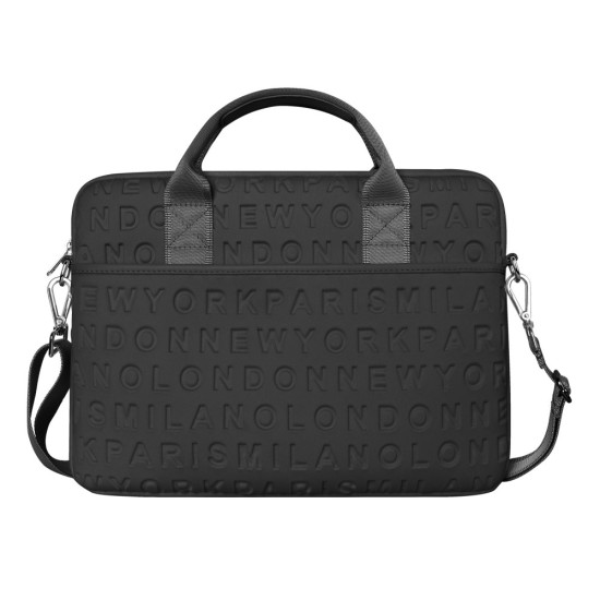WIWU Large Fashionable Sleeve Handbag Fits 13.3" Soma portatīvajam datoram - Melna - Computer Laptop / Notebook Bag / Datorsoma