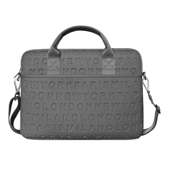 WIWU Large Fashionable Sleeve Handbag Fits 13.3" Soma portatīvajam datoram - Pelēka - Computer Laptop / Notebook Bag / Datorsoma
