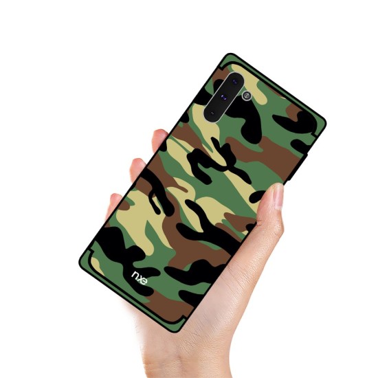 NXE Camouflage Pattern PC/TPU Hybrid Back Case priekš Samsung Galaxy Note 10 N970 - Tumši Zaļš - plastikāta / silikona aizmugures apvalks / bampers-vāciņš