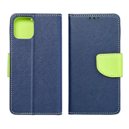 Smart Fancy book case priekš Huawei Y5 (2018) / Honor 7s - Zils - sāniski atverams maciņš ar stendu (ādas maks, grāmatiņa, leather book wallet case cover stand)